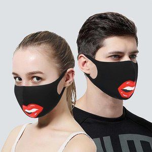 50/$240 Red Lips Face Mask Black Wholesale